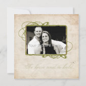 Elegant Green Wedding Invitation Kaart (Achterkant)