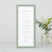 Elegant Green Wedding Menu (Staand voorkant)