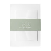Elegant Green Wedding Monogram Eenvoudig Uitnodigingen Wikkel (Voorkant Voorbeeld)
