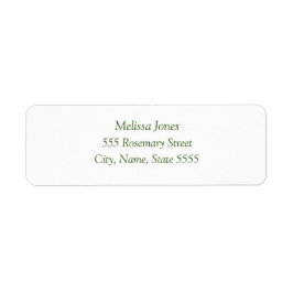 Elegant Green White minimalist return address Lab Etiket