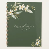 Elegant Green Wildflower Greenery Botanical Planner (Voorkant)
