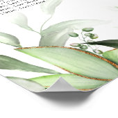 Elegant Greenery 8 Table Wedding Seding Chart Poster (Hoek)