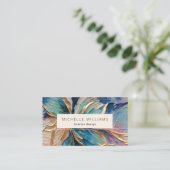 Elegant Greenery Abstract Leaf Visitekaartje (Staand voorkant)
