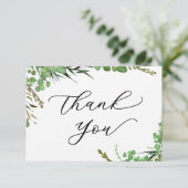 Elegant Greenery Afstuderen Dank u kaart (Staand voorkant)