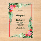 Elegant Greenery and Floral Christmas Acryl Uitnodigingen (Voorkant)