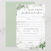 Elegant Greenery Baby shower Advice Cards (Voorkant / Achterkant)