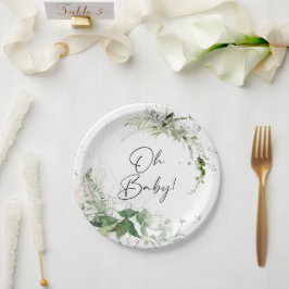 Elegant Greenery Baby shower Borden Papieren Bordje