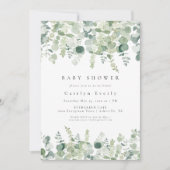 Elegant Greenery Baby shower Invitation Kaart (Voorkant)