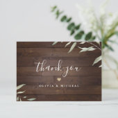 Elegant greenery barn county rustic bruiloft bedankkaart (Staand voorkant)