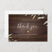 Elegant greenery barn county rustic bruiloft bedankkaart (Voorkant / Achterkant)