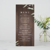 Elegant greenery barn county rustic bruiloft menu (Staand voorkant)