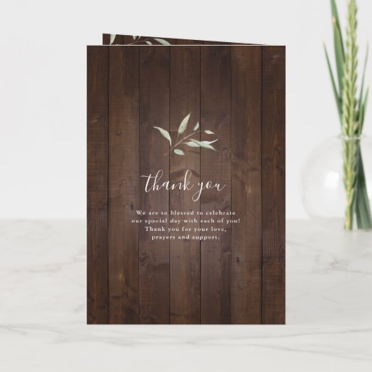 Elegant greenery barn county rustic bruiloft programma (Achterkant)