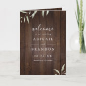 Elegant greenery barn county rustic bruiloft programma (Voorkant)