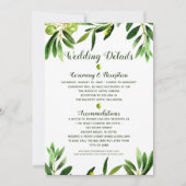 Elegant Greenery Boho Summer Wedding Details Kaart (Voorkant)