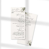 Elegant Greenery Botanical Ivory Wedding Programme Programma