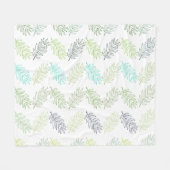 Elegant Greenery Botanical Tropical Leaves Pattern Fleece Deken (Voorkant (Horizontaal))