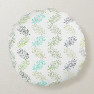 Elegant Greenery Botanical Tropical Leaves Pattern Rond Kussen