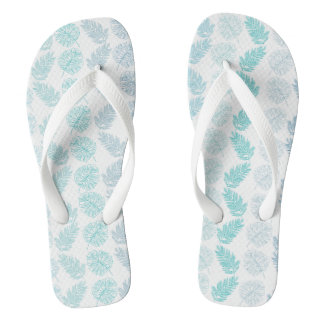 Elegant Greenery Botanical Tropical Leaves Pattern Teenslippers