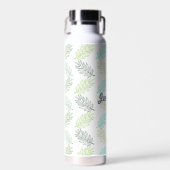 Elegant Greenery Botanical Tropical Leaves Pattern Waterfles (Voorkant)