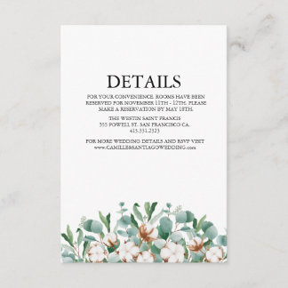 Elegant Greenery Botanical Wedding Informatiekaartje