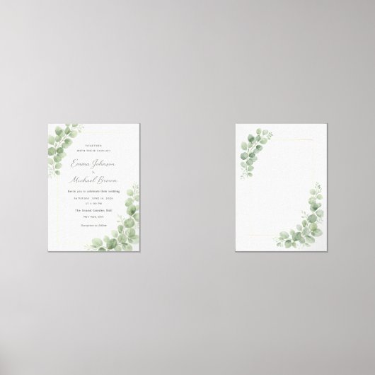 Elegant Greenery Botanical Wedding Invitation  (Recto)