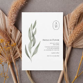 Elegant Greenery Botanical Wedding Invitation