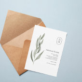 Elegant Greenery Botanical Wedding Invitation