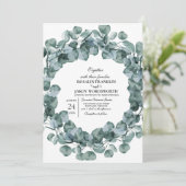 Elegant Greenery Botanical wedding Invitation card Kaart (Staand voorkant)