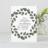 Elegant Greenery Botanical wedding Invitation card Kaart (Staand voorkant)
