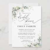 Elegant Greenery Bridal Shower Invitation (Devant)