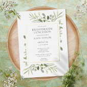 Elegant Greenery Bridesmaids Luncheon Gold Folie Uitnodiging