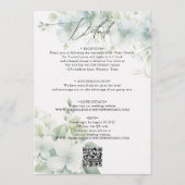 Elegant Greenery Budget QR code Wedding Kaart (Achterkant)