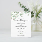 Elegant Greenery Budget Wedding Uitnodiging (Staand voorkant)