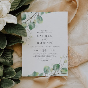 Elegant Greenery Casual huwelijksuitnodiging Kaart