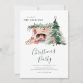 Elegant Greenery Christmas Party Invitation (Devant)