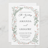 Elegant Greenery Christmas Wedding Photo Kaart (Voorkant / Achterkant)
