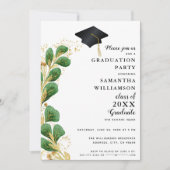 Elegant Greenery Class of 2025 Foto Afstuderen Kaart (Voorkant)