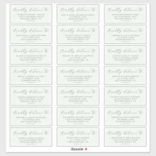 Elegant Greenery Coordinate Guest Adresetiketten Sticker