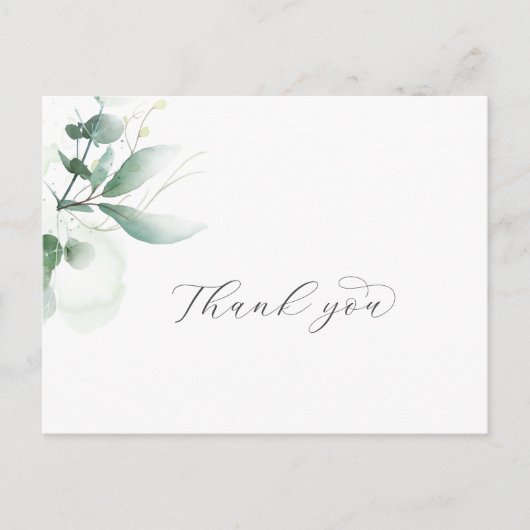 Elegant Greenery Dank u Briefkaart (Voorkant)