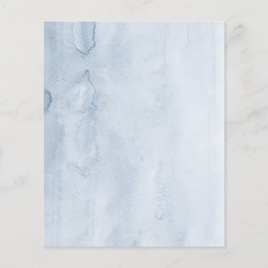 Elegant Greenery Dusty Blue Wedding Menu (Achterkant)