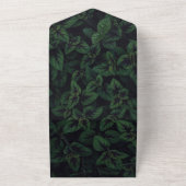 Elegant greenery emerald green floral all in one uitnodiging (Buitenkant)