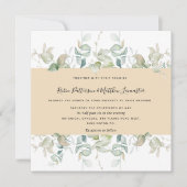 Elegant Greenery en Beige Tan, Square Wedding Kaart (Voorkant)