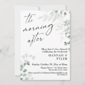 Elegant Greenery en Script de ochtend na Kaart (Voorkant)