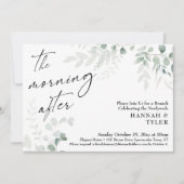 Elegant Greenery en Script de ochtend na Kaart (Voorkant)