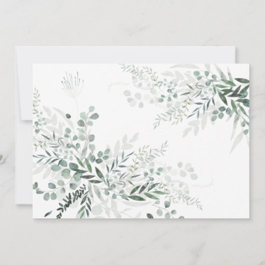 Elegant Greenery en Script de ochtend na Kaart (Achterkant)