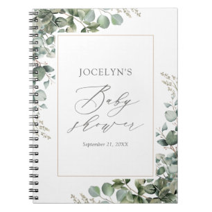Elegant Greenery Eucalyptus Baby shower Guest Book Notitieboek