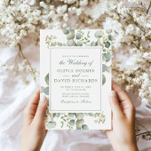 Elegant Greenery Eucalyptus Botanical Wedding Kaart