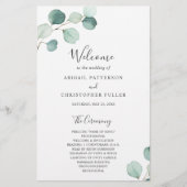 Elegant Greenery Eucalyptus Budget Wedding Program Flyer (Voorkant)
