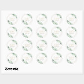 Elegant Greenery Eucalyptus Gold Geometric Wedding Ronde Sticker (Vel)