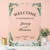 Elegant Greenery Eucalyptus Leaves Rustic Wedding Acryl Bord (Huwelijk)